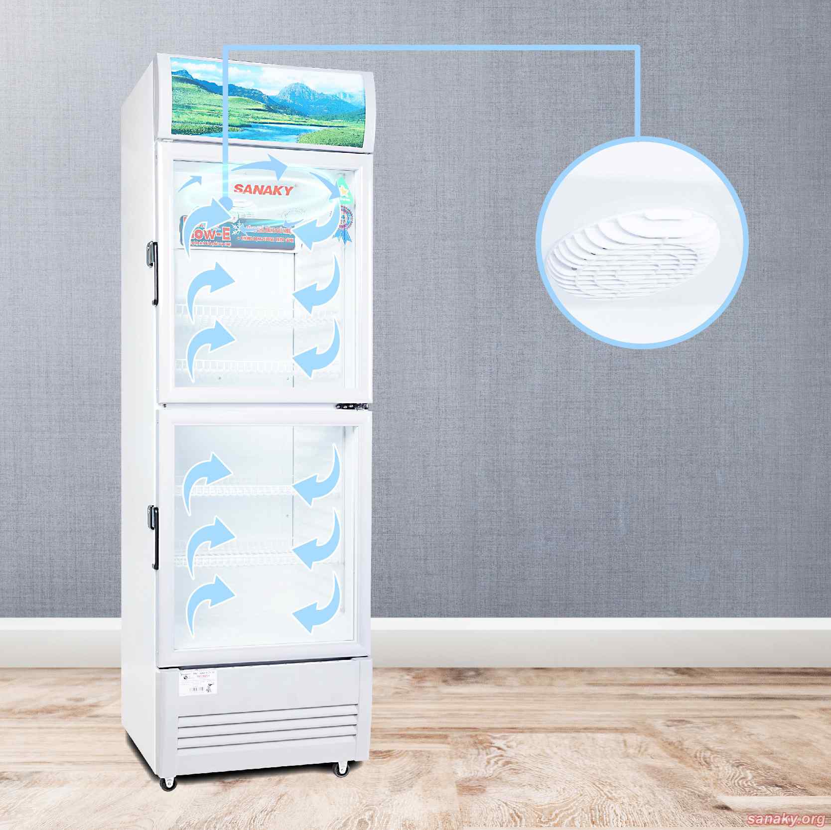 Tủ mát 2 cánh Sanaky 290/350 lít VH-358WL